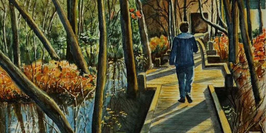 FIRST PLACE AWARD
“The Path Taken”
Wendy Leddy
Watercolor on Paper
Image 10.25” x 14”
Framed 17.25” x 21”
$595